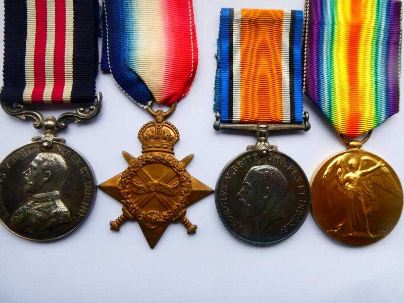 MILITARY MEDAL GROUP OF FOUR TO SJT UTTING- RIFLE BRIGADE-KILLED IN ACTION ON 30TH OCTOBER 1918