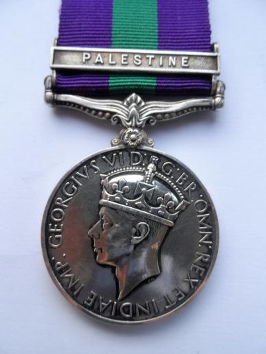 GENERAL SERVICE MEDAL-CLASP PALESTINE-ELKIN R.A.S.C.