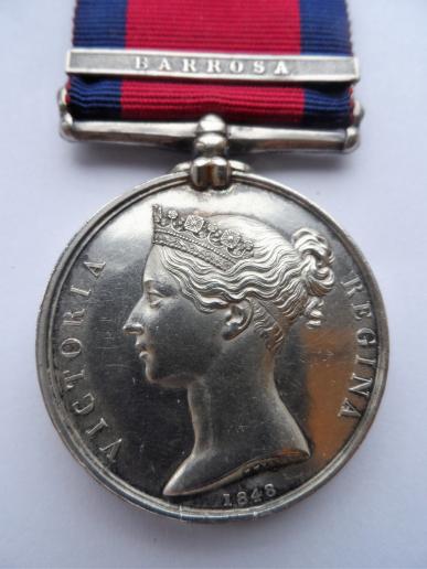  MILITARY GENERAL SERVICE MEDAL-CLASP BARROSA-SERJT TILL- ROYAL ARTILLERY