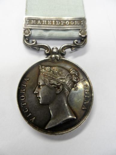 ARMY OF INDIA MEDAL-MAHEIDPOOR -GUNNER JOHN O'BRYAN ARTILLERY