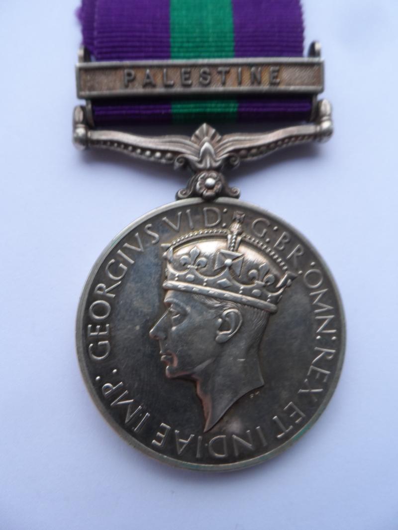 GENERAL SERVICE MEDAL-PALESTINE- TO COLLINS KING'S OWN REGIMENT