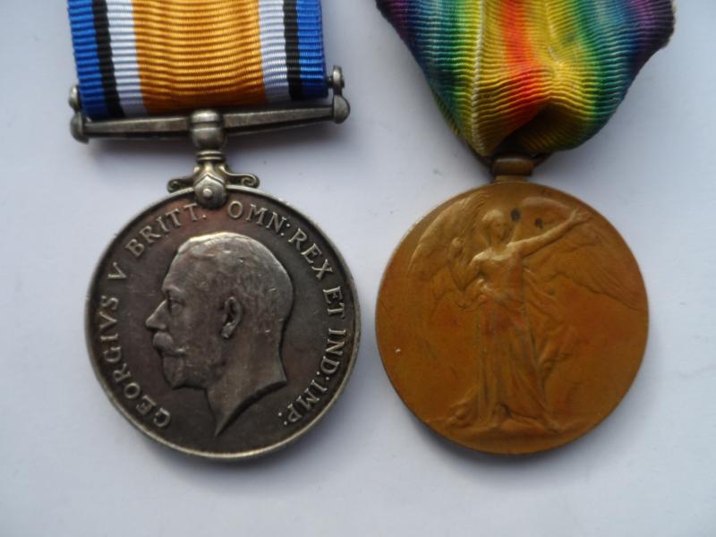 BRITISH WAR AND VICTORY MEDALS-TO TALBOT-NORTH STAFFS REGIMENT