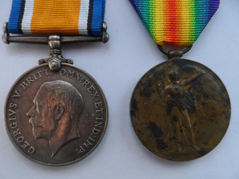 BRITISH WAR AND VICTORY MEDALS TO VERNON DEVON REGT-BORN IN RHODE ISLAND U.S.A.