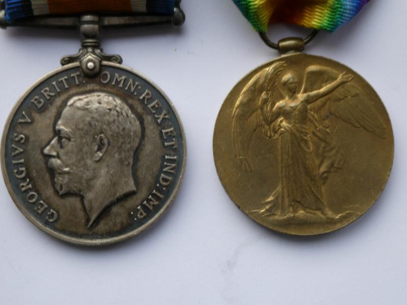 BRITISH WAR AND VICTORY MEDALS-T0 GIBBON EAST SURREY REGIMENT-LATER SERVICE IN 23RD LONDON REGIMENT