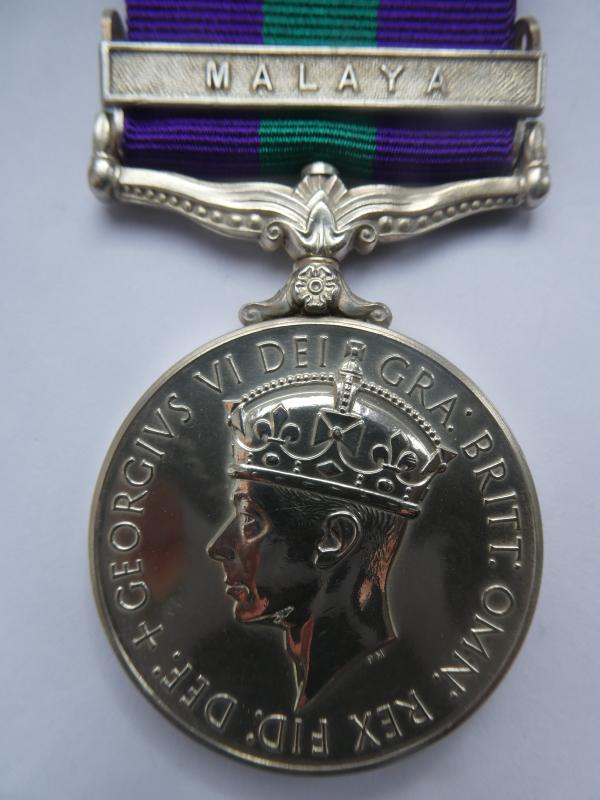 GENERAL SERVICE MEDAL-MALAYA-TO BATES-ROYAL ARTILLERY