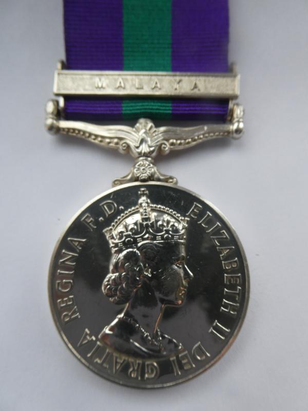 GENERAL SERVICE MEDAL-MALAYA-TO GUNNER MELLISH ROYAL ARTILLERY