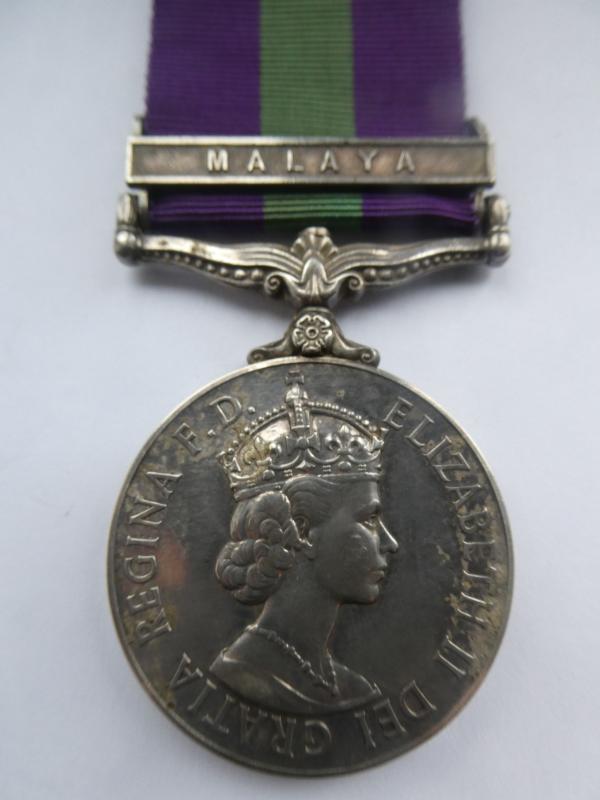 GENERAL SERVICE MEDAL-MALAYA-TO SALVAGE-ROYAL ARTILLERY