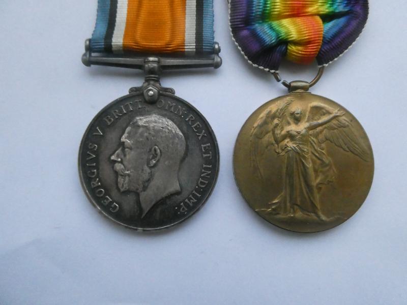 BRITISH WAR AND VICTORY MEDALS-TO STAPLES-HAMPSHIRE REGT