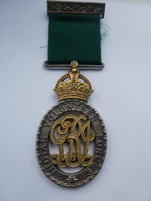 INDIAN VOLUNTEER FORCES DECORATION-TO CAPTAIN W.P.R.PRATT-21ST BURMA RAILWAY BN I.D.F