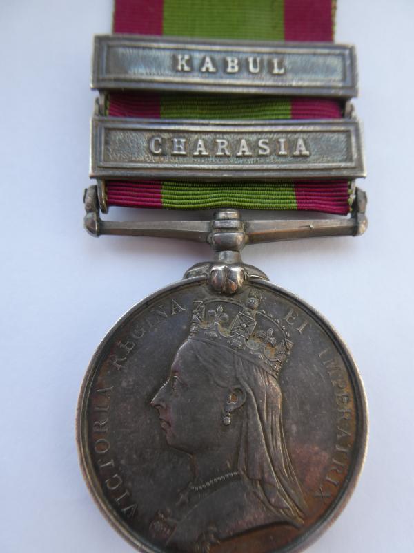 AFGHANISTAN MEDAL-CLASPS CHARASIA AND CABUL-TO PULLEN-ROYAL HORSE ARTILLERY-DIED ON CAMPAIGN