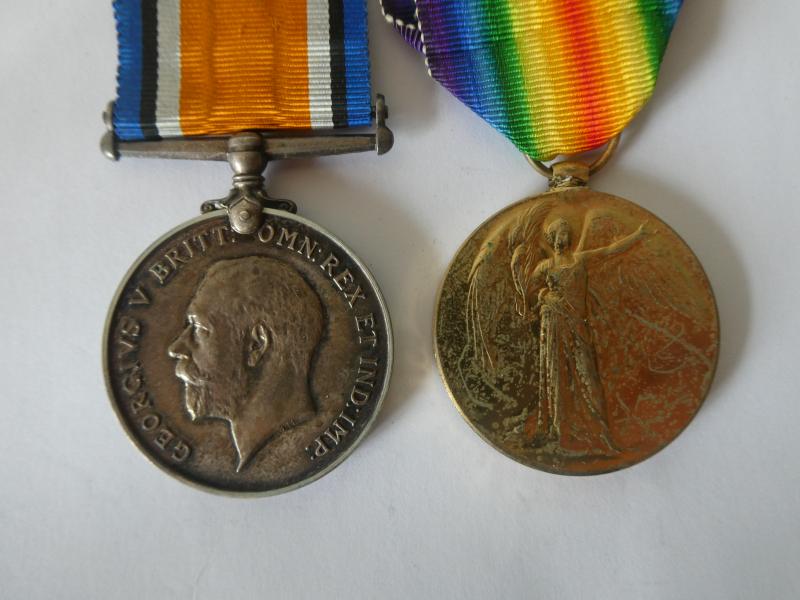 BRITISH WAR AND VICTORY MEDALS TO YOUNGMAN-KILLED IN ACTION WITH THE ROYAL IRISH RIFLES
