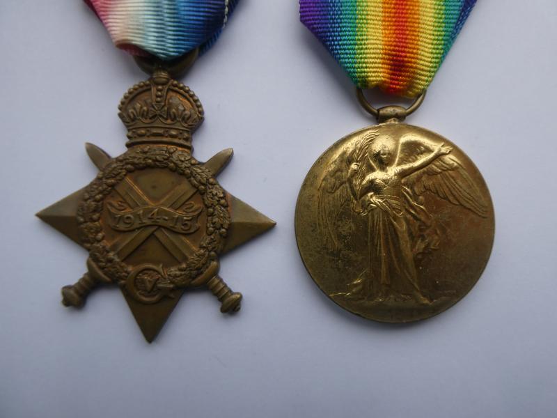 1914/15 STAR AND VICTORY MEDAL TO ROBINSON-SUFFOLK YEOMANRY-COMMISSIONED INTO THE MACHINE GUN CORPS-DIED OF WOUNDS ON 12/11/1918-THE DAY AFTER THE ARMISTICE-FROM CHESTERTON CAMBRIDGE