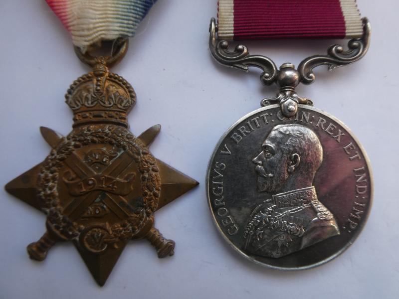 1914 STAR AND LONG SERVICE MEDAL TO SMITH K.O.S.B.