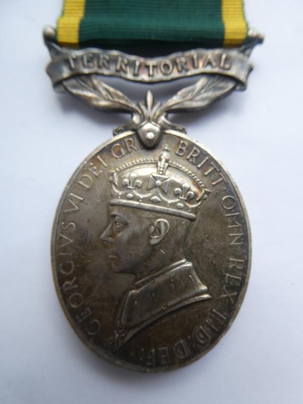 TERRITORIAL EFFICIENCY MEDAL- CLASP TERRITORIAL -TO METCALFE -ROYAL ARMY SERVICE CORPS