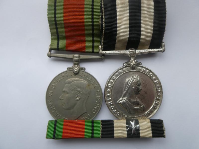 DEFENCE MEDAL AND SERVICE MEDAL OF THE ORDER OF ST JOHN PAIR-TO N/MEM E WRAY YORKS SJAB