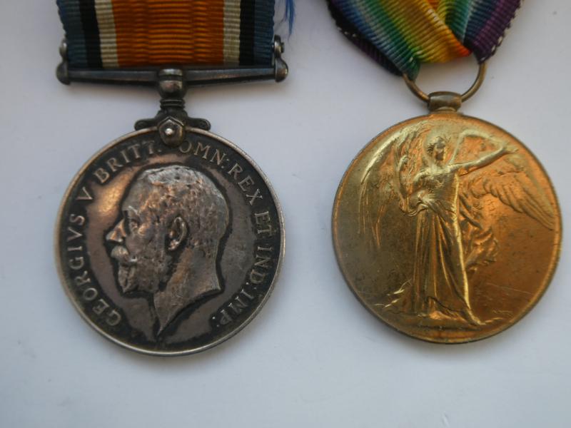 BRITISH WAR AND VICTORY MEDALS TO BARKER-YORKSHIRE REGIMENT