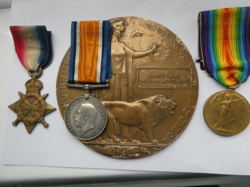 1914/15 STAR TRIO-BRONZE MEMORIAL PLAQUE-TO MONUMENT-NORFOK REGT-DIED AT SIEGE OF KUT ON 8TH APRIL 1916