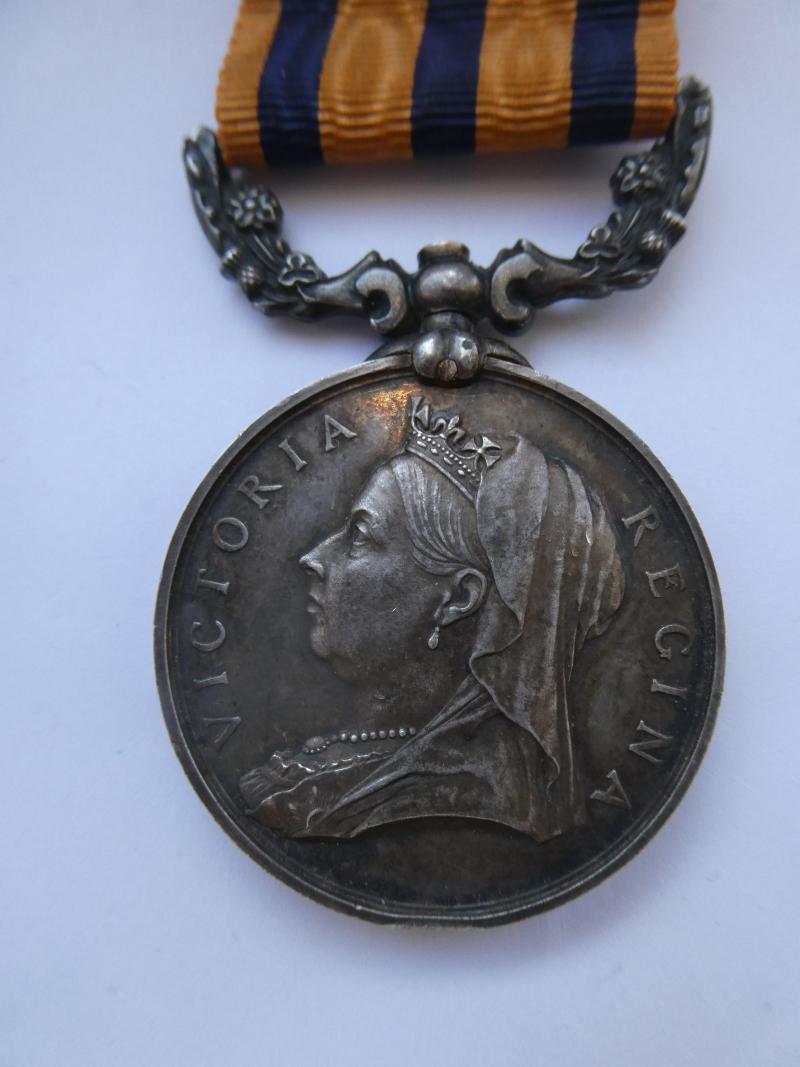BRITISH SOUTH AFRICA COMPANY MEDAL-RHODESIA REVERSE-TO- CHRISTMAS WATSON BARNES-7TH HUSSARS-DIED 14TH NOVEMBER 1896