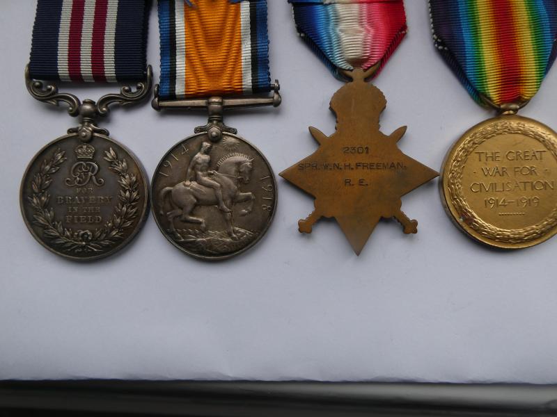 MILITARY MEDAL-MENTIONED IN DESPATCHES GROUP OF FOUR TO FREEMAN-46TH DIVISIONAL SIGNALLING COMPANY ROYAL ENGINEERS TERRITORIAL FORCE