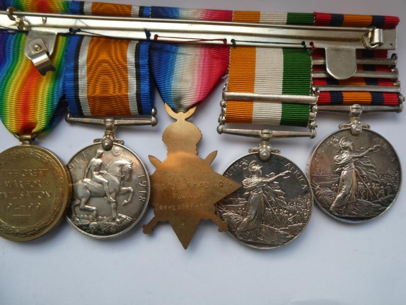 BOER WAR PAIR AND TRIO TO CLARKE NORFOLK REGIMENT-ALL REPLACEMENTS