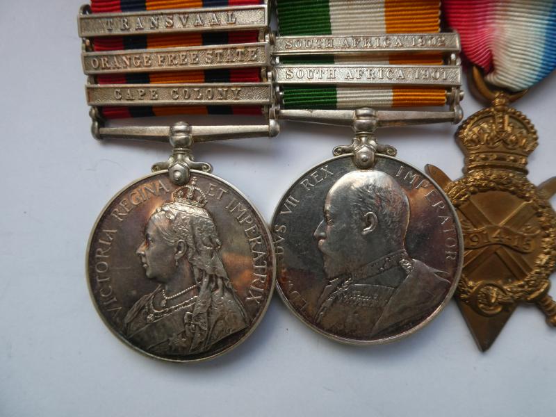 BOER WAR PAIR AND TRIO TO CLARKE NORFOLK REGIMENT-ALL REPLACEMENTS