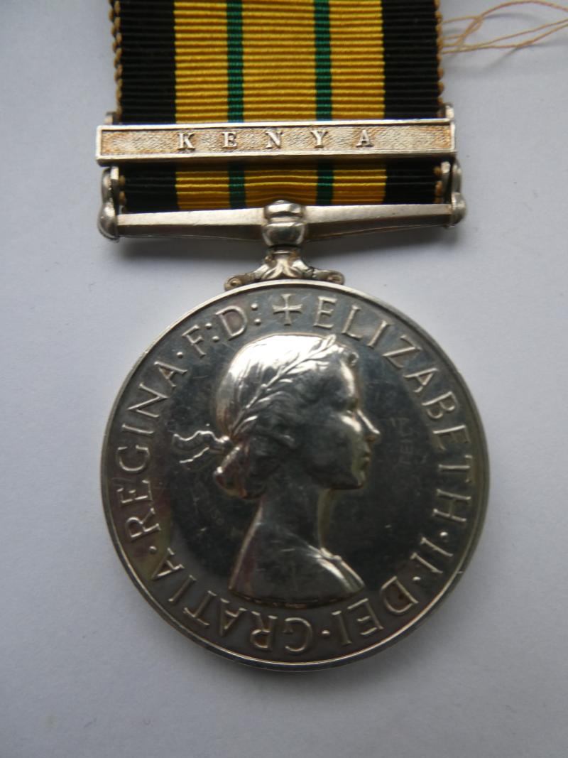 AFRICA GENERAL SERVICE  MEDAL-CLASP KENYA-TO McCALL-BLACK WATCH