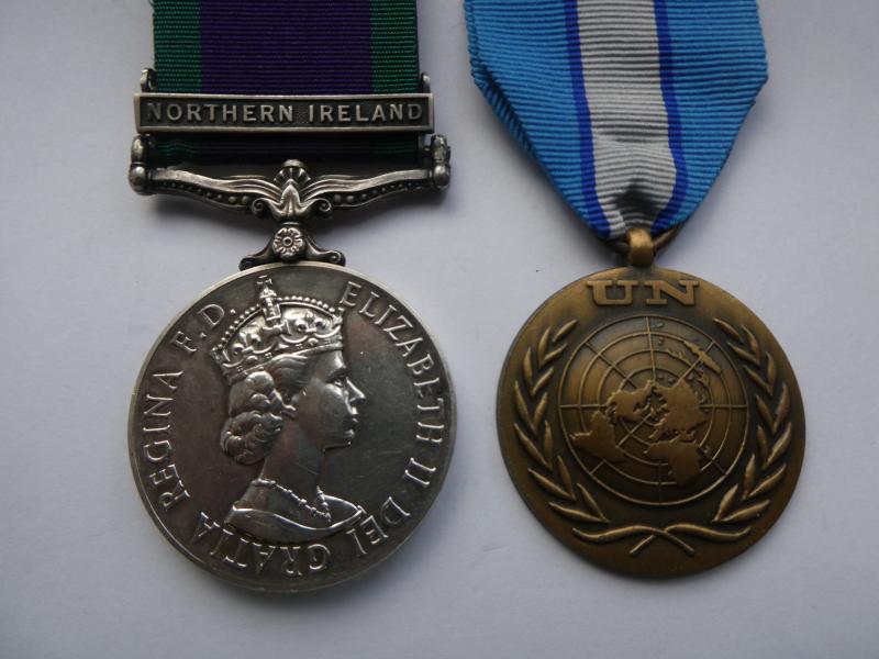 CAMPAIGN SERVICE MEDAL CLASP NORTHERN IRELAND AND UNITED NATIONS CYPRUS PAIR TO SMITH PWO