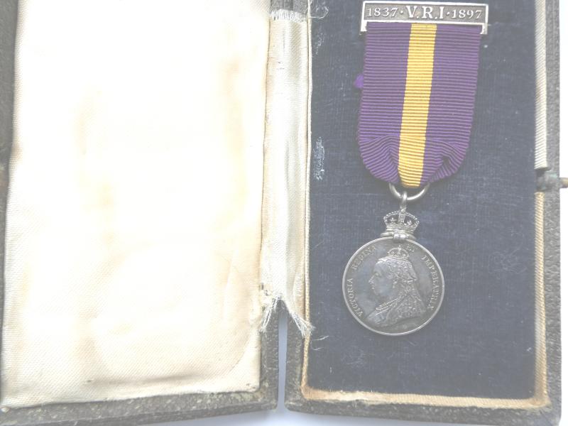 ROYAL WARRANT HOLDERS ASSOCIATION MEDAL-VICTORIA 1897 JUBILEE ISSUE-NAMED TO W SONE-IN ORIGINAL BOX