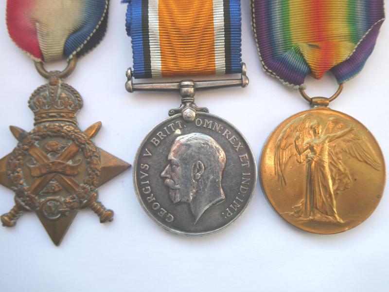1914 STAR TRIO-TO BURTON-1st-WORCESTER REGIMENT