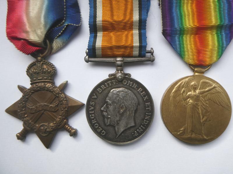 1914/15 STAR TRIO-TO WATSON-ROYAL HIGHLANDERS (BLACK WATCH)-WOUNDED IN CHEST-1917