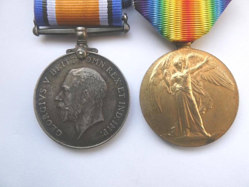 BRITISH WAR AND VICTORY MEDALS TO LANDON-ROYAL NAVAL VOLUNTEER RESERVE-SERVED ON MOTOR LAUNCHES 32 AND 329