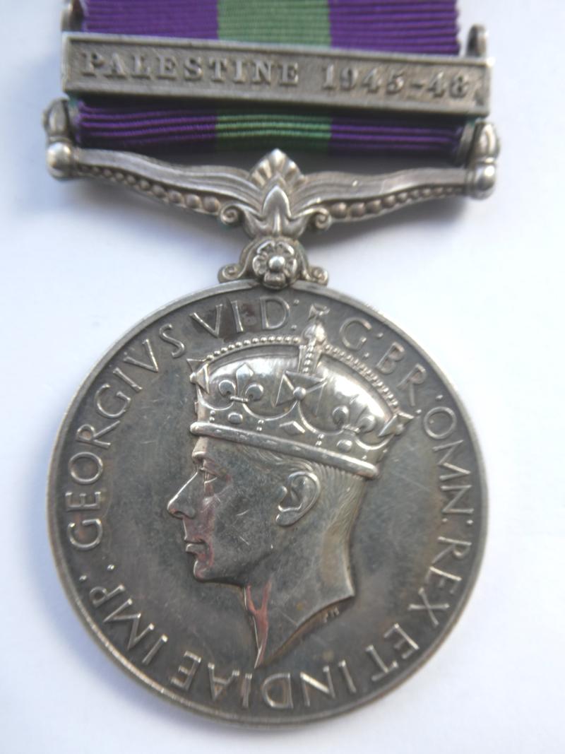 GENERAL SERVICE MEDAL-CLASP PALESTINE 1945-48 -TO COOKE-ARMY AIR CORPS