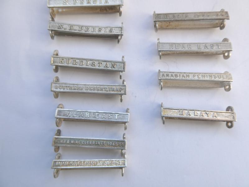 I HAVE A NUMBER OF VERY GOOD QUALITY STERLING SILVER COPY MEDAL CLASPS FOR THE GENERAL SERVICE MEDAL 1918-1962