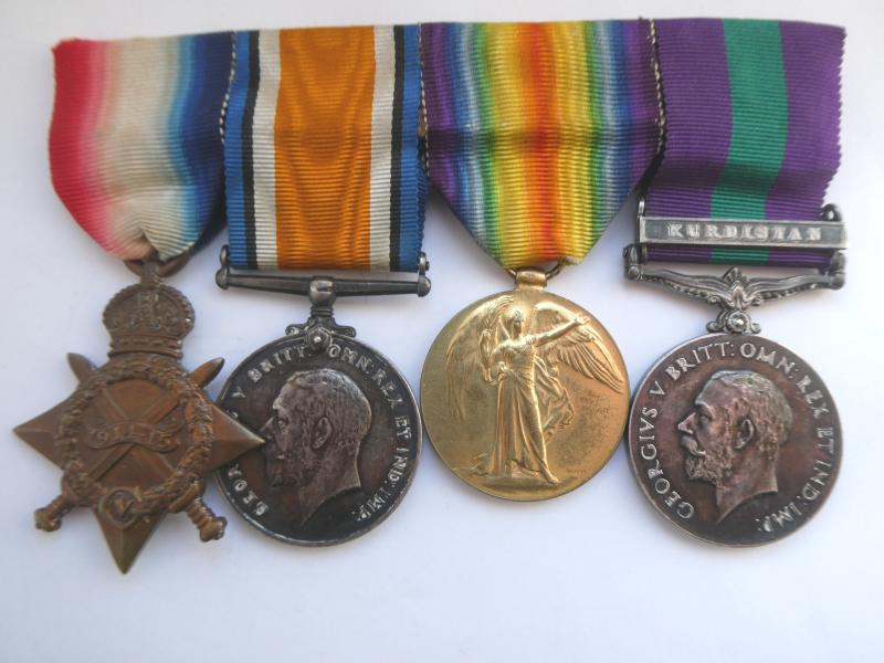 WW1 TRIO  AND GSM CLASP KURDISTAN TO ROKE-ROYAL NAVY AND ROYAL AIR FORCE