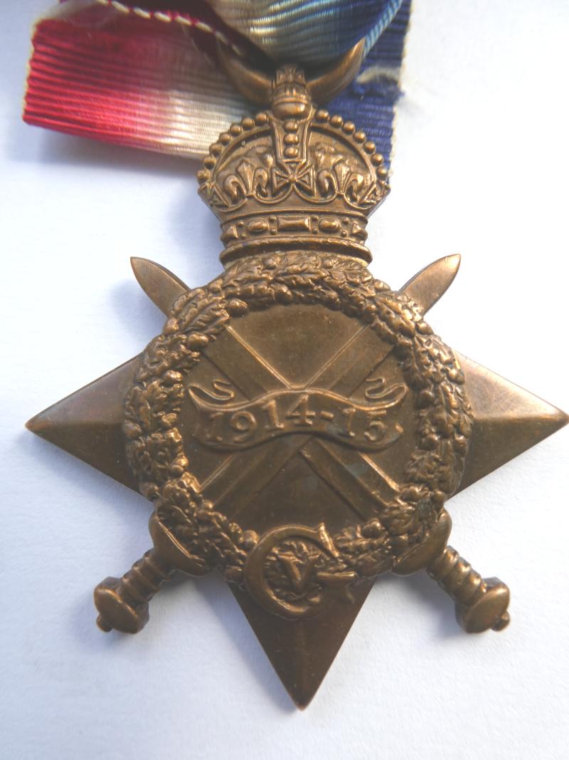 1914/15 STAR -TO 2ND LIEUT WILLIAM JOHN CAMPBELL SANGSTER-GORDON HIGHLANDERS-KILLED IN ACTION AT HOOGE 25TH SEPTEMBER 1915