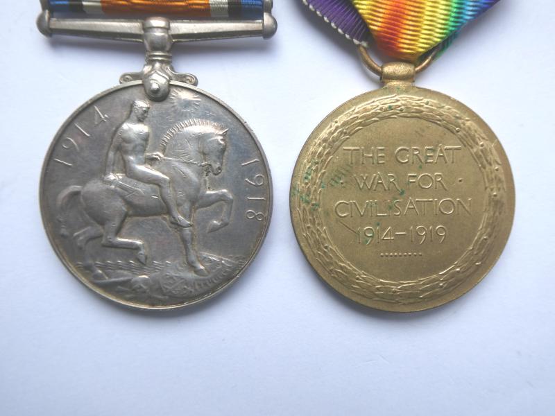 BRITISH WAR AND VICTORY MEDALS -TO THOROGOOD-NORFOLK REGT-KILLED IN ACTION ON 28TH APRIL 1917-RIFLE TRENCH