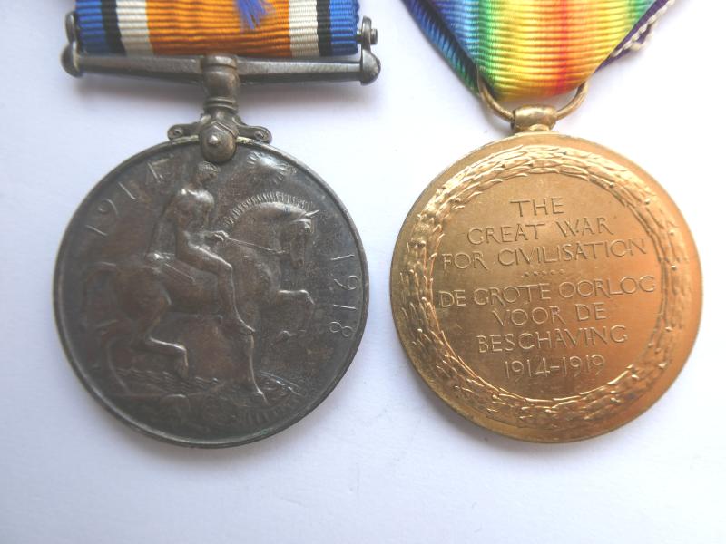 BRITISH WAR AND VICTORY MEDALS-TO BRIELL-4TH REGIMENT SOUTH AFRICA INFANTRY-KILLED IN ACTION ON 10TH APRIL 1918