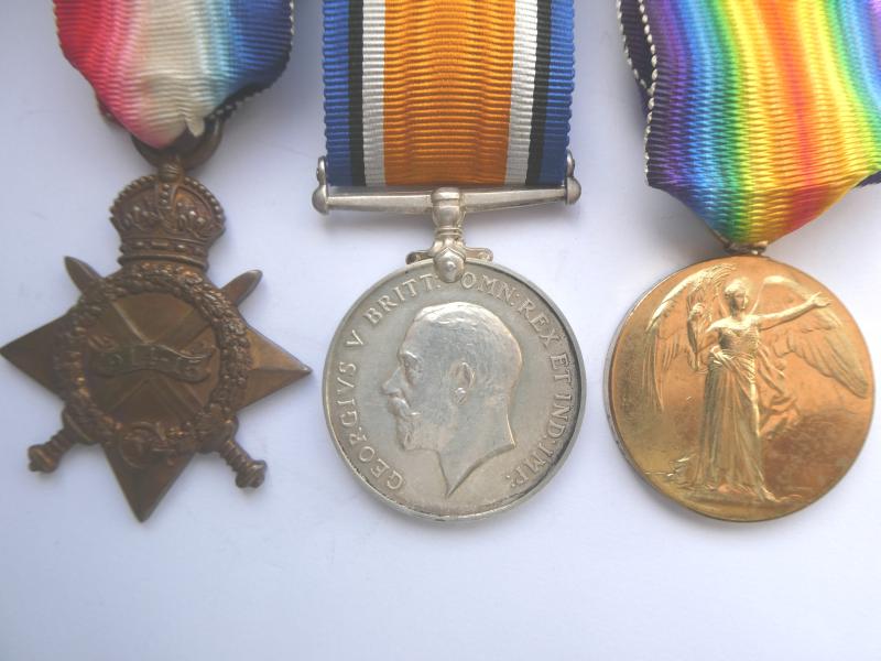 1914/15 STAR TRIO-TO GILES-ROYAL FUSILIERS-DIED ON 20TH MARCH 1915
