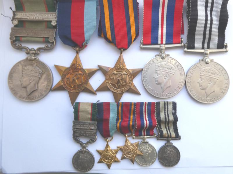 2 CLASP INDIA GENERAL SERVICE MEDAL GROUP OF FIVE WITH MINIATURES-TO CAPTAIN D.H.FANNON-3-