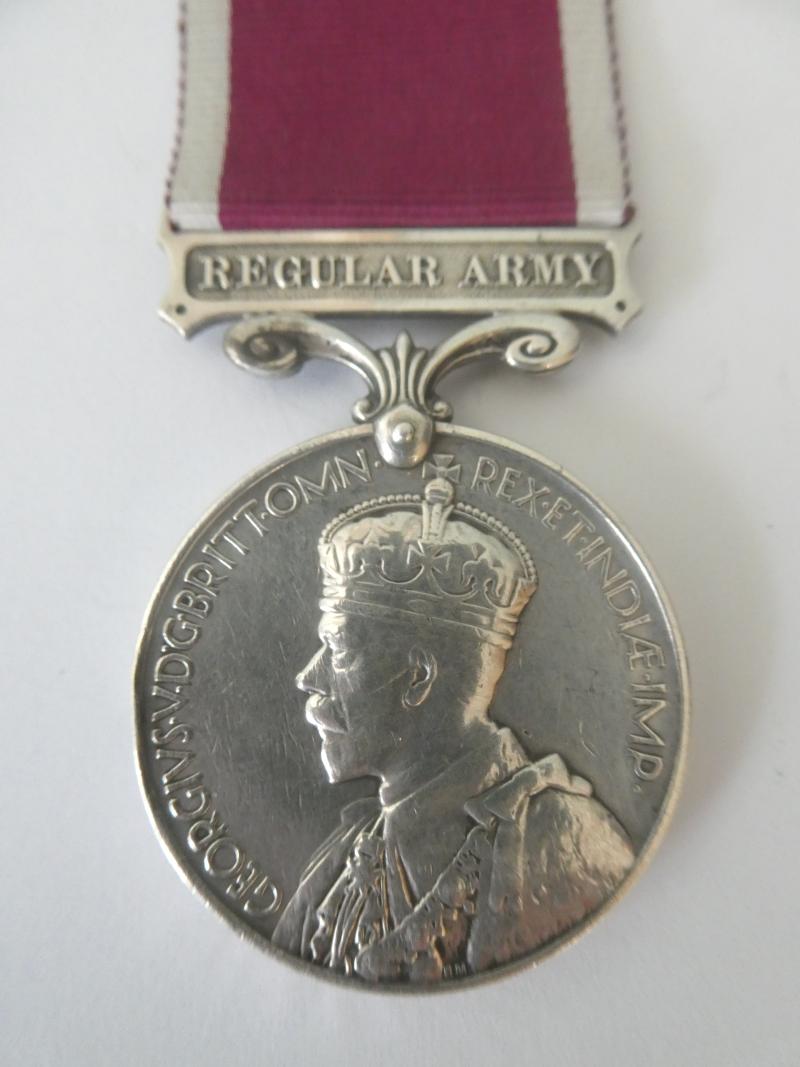 ARMY LONG SERVICE AND GOOD CONDUCT MEDAL TO CRAWFORD-EAST YORKSHIRE RGT-LATER MILITARY FOOT POLICE AND WELSH GUARDS