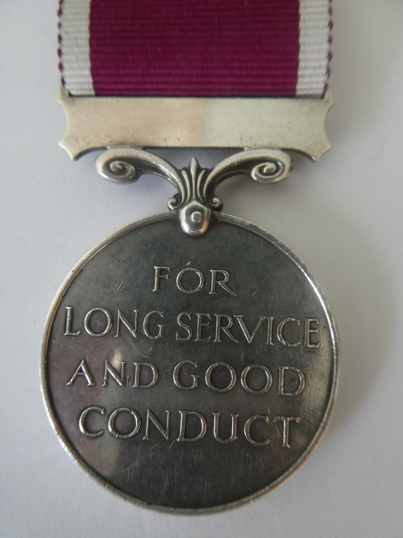 ARMY LONG SERVICE AND GOOD CONDUCT MEDAL TO CRAWFORD-EAST YORKSHIRE RGT-LATER MILITARY FOOT POLICE AND WELSH GUARDS