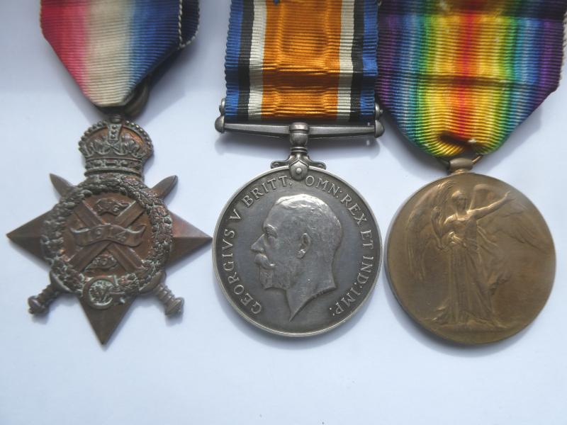 1914 STAR TRIO TO RIDING-SUFFOLK REGIMENT