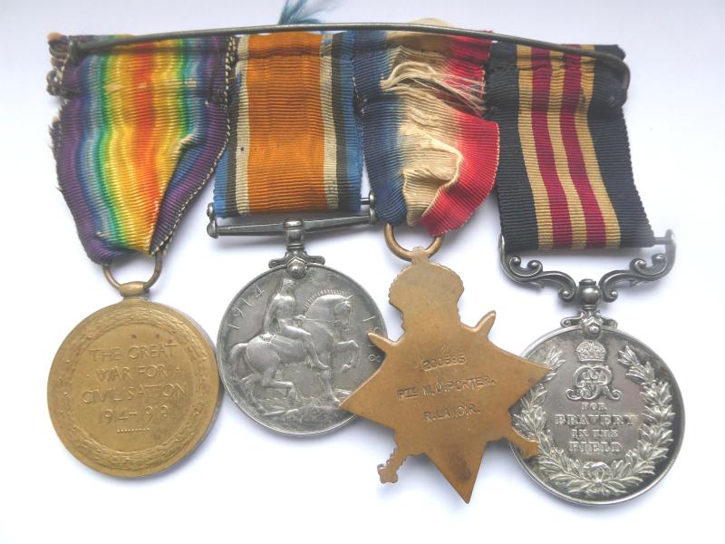 MILITARY MEDAL GROUP OF FOUR TO PORTER-1/4TH ROYAL LANCASTER REGT-M.M.AN AWARD FOR THE SOMME