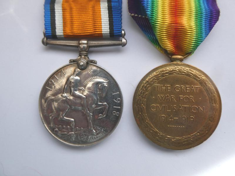 BRITISH WAR AND VICTORY MEDALS-TO CLEMENTSON-ROYAL FLYING CORPS-WOUNDED 05//07/1917