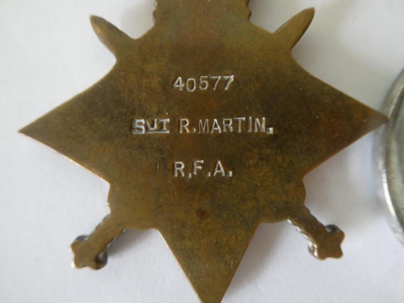 LONG SERVICE GROUP OF FOUR TO BATTERY QUARTER MASTER SJT MARTIN ROYAL ARTILLERY-MENTIONED IN DESPATCHES ON 07/07/1919