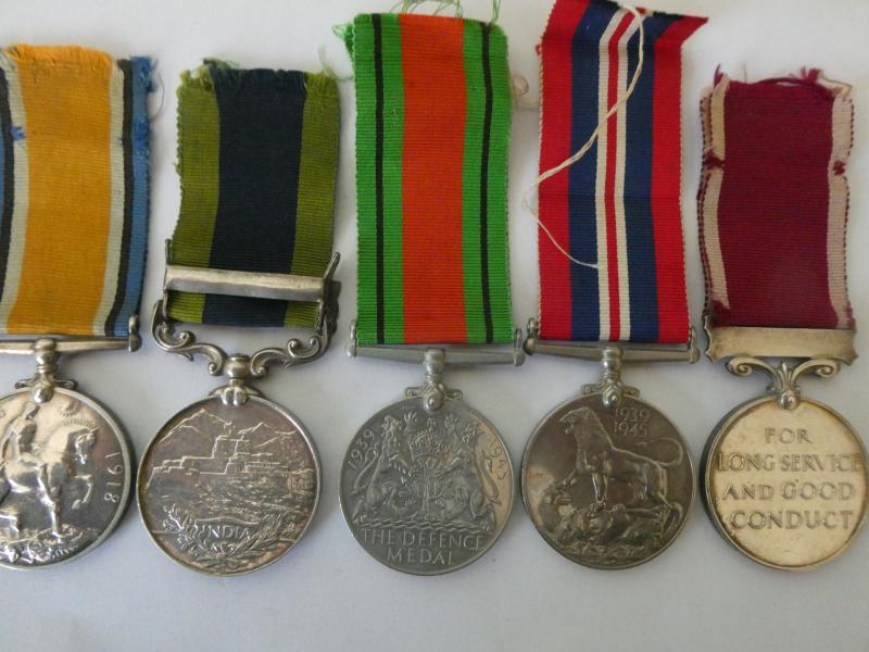 ROYAL ARTILLERY -MALABAR AND LONG SERVICE GROUP OF FIVE TO BATTERY QUARTER-MASTER SJT GRIFFITHS